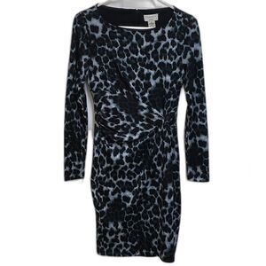 Carmen Marc Valvo Dress Womens Small Animal Print Stretchy Bodycom Party Office